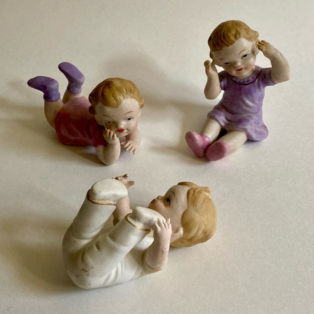 Vintage 1950s A1 NATHCO CHINAWARE  Japan Porcelain Babies set of 3